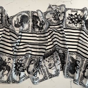 L.A.M.B. by Gwen Stefani Graphic Cotton-Silk Fringe Scarf